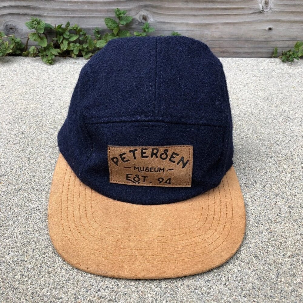 PETE BY PETERSEN MUSEUM Wool Blend 5 Panel Hat Blue Strapback Cap Cars
